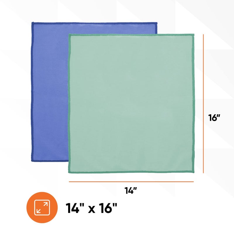 Superio Microfiber Glass Cleaning Cloth, Mirror & Window Miracle Cloth Lint & Streak Free, Washable, Large Eco-Friendly for Electronics, Cars, Tv Screens, Glasses... Cleans with Plain Water (14x16 2) - Image 2